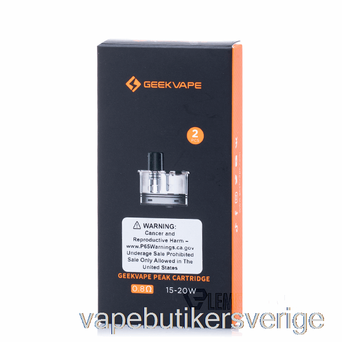 Vape Sverige Geek Vape Peak Utbytespods 0,8ohm Peak Pods